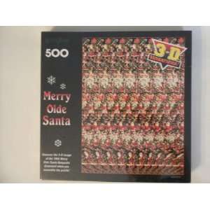   Olde Santa 500 piece 3D Stereogram Puzzle (18 x 23.5) Toys & Games