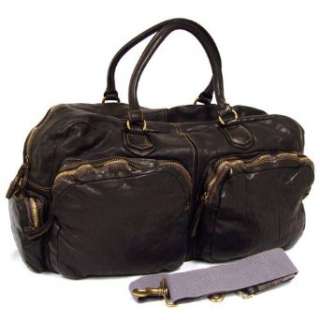    CAVALIERI   Distressed Leather Carry All Duffel Bag Clothing