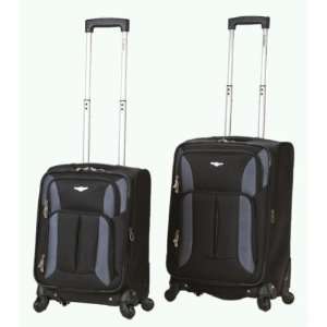  Fox Luggage F152 BLACK 2 Pc. Spinner Carry On Set Rockland 