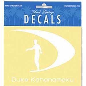  Classic Duke Kahanamoku Logo 4 x 3 3/8   White Decal 