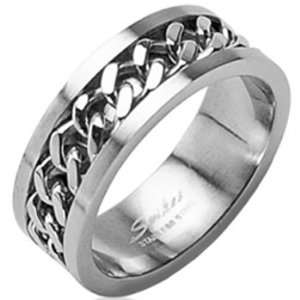  Size 6  Spikes 316L Stainless Steel Chain Ring Jewelry