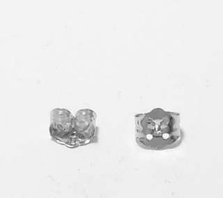 14KT WHITE GOLD PUSH ON SCREW OFF EARRINGS REPLACEMENT BACKS BACKINGS 