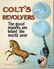 Colt Gun Revolver Horse Logo Vintage Metal Tin Sign