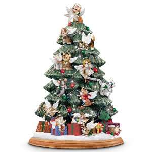  Cat Lovers Illuminated Tabletop Christmas Tree Purr fect 
