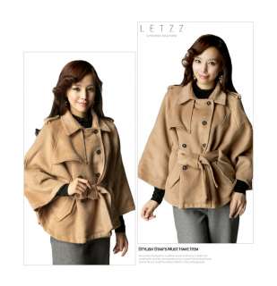 Korean Brand Caped Coats Jackets Belted Poncho  