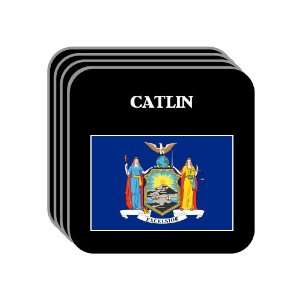 US State Flag   CATLIN, New York (NY) Set of 4 Mini Mousepad Coasters