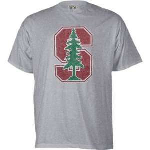  Stanford Cardinal Grey Distressed Mascot T Shirt Sports 