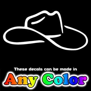 Cowboy Hat 8 inch Auto Car Truck Window Sticker Decals Rodeo Cowgirl 