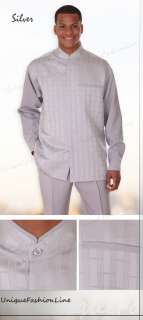 Mens Luxurious Mandarin Collar Walking Suit 2 Piece Set 2825  