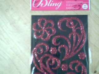 Jolees Bling  Red Puffy Flourish Dimensional Stickers  