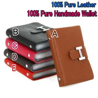 Fashion Business Name Card Purse New 100% Pure Leather Handmade Wallet 