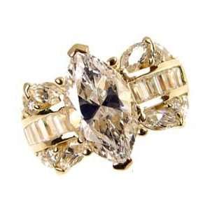  14k Yellow Gold, Fancy Ladys Dressy Cocktail Ring with 