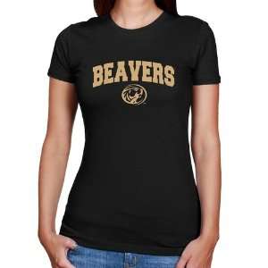  NCAA Bemidji State Beavers Ladies Black Logo Arch Slim Fit 