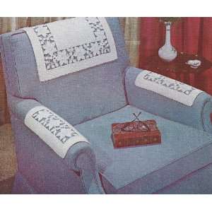  Vintage Crochet Pattern to make   Flower Cutwork Applique Chair 