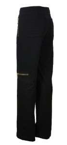   Womens Cotton Blend Athletic Zipper Cargo Track Pant Black XL  