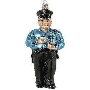  American Police Officer Polish Glass Christmas Ornament 