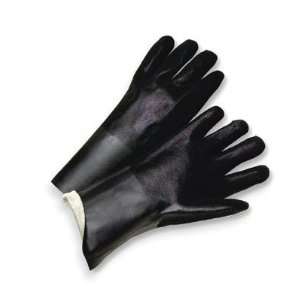 Radnor Large 10 Black Double Dipped PVC Glove With Sandpaper Grip And 