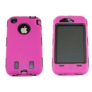  Body Armor for iPhone 3G & 3GS (Pink & Black) Cell Phones 