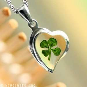   HEART GOOD LUCK CHARM CELTIC SILVER PENDANT NECKLACE 