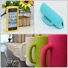 2D MUG CUP SOFT RUBBER BUMPE SKIN COVER FOR IPHONE 4 4G 4S CASE free 
