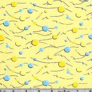  45 Wide Kites Wavy Dots Yellow Fabric By The Yard Arts 