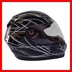 Motorcycle Full Face Helmet DOT Black with Spare Smoke 