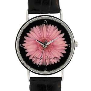  Pack Of 2  Best Quality Watch Pink Gerbera with Black Band 