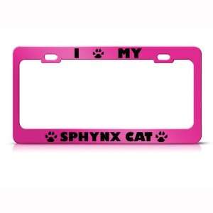 Sphynx Cat Pink Animal Metal license plate frame Tag Holder