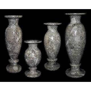 Fossil Stone Vases, Unique Brown Marble Vase Sets   Asst. Sizes