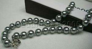 18 fine 10mm gray southsea AAA shell pearl necklace  