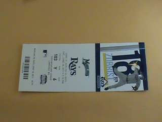 18 2011 Rays vs Marlins Full Ticket   Alex Cobb Win  