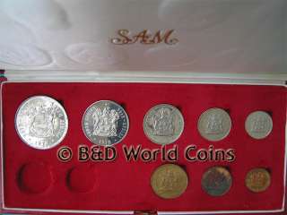 1978 SOUTH AFRICA 8 COINS PROOF SET .39oz SILVER 1 RAND BOX LOW MINT 