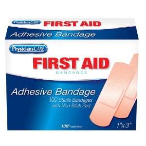  PhysiciansCare First Aid Plastic Bandages, Box of 100, 1 