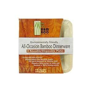 Bamboo Square Plate 8 inch   All Occasion Bamboo Dinnerware, 8 pack