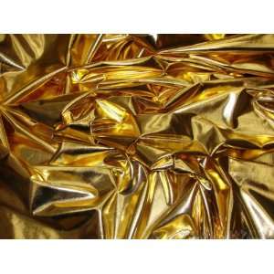  Gold Metallic Spandex Lycra Fabric Per Yard Arts, Crafts 