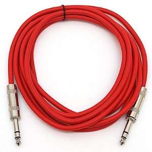 SEISMIC AUDIO   SATRXL F10   Red 10 1/4 TRS to 1/4 TRS Patch Cable