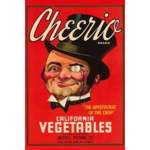 Cheerio Brand California Vegetables 12 x 18 Poster