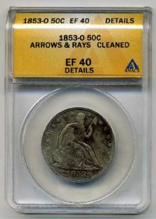   Arrows and Rays.GradeEF 40 DETAILS.*Problemcleaned.CertifiedANACS
