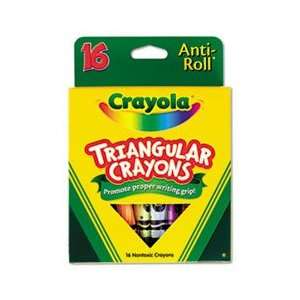 Triangular Crayons, Assorted, 16/Box 