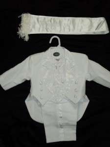   Boy Christening Baptism white Suit /CF1/ Sz XS, S, M, L, XL, 2T  