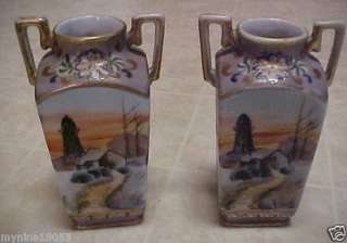 Vintage Pair  Imperial  Nippon Vase circa1900 1920  