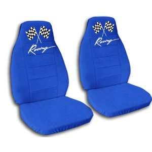  2 medium blue racing car seat covers for a 2000 Honda 