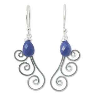  Lapis lazuli dangle earrings, Chiang Mai Dew Jewelry
