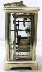 GOOD ANTIQUE FRENCH CARRIAGE MANTLE CLOCK Circa 1920s POLISHED BRASS 