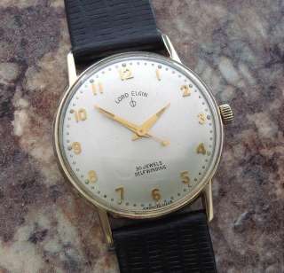 RARE Old Antique 50s Solid Gold 30 Jewel Automatic Elgin Wrist Watch 