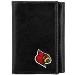 Louisville Cardinals Black Leather Embroidered Tri Fold 