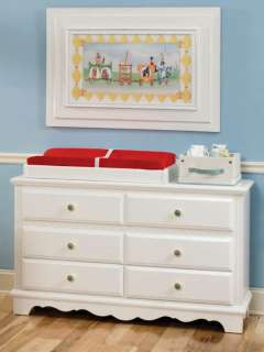 Baby White 6 Drawer Dresser w/ Changing Table  