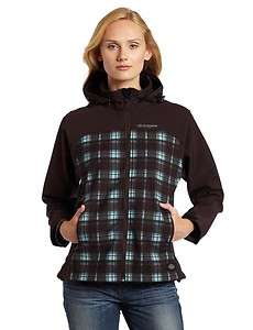 DICKIES Womens Softshell Plaid Hooded Jacket   FJ371   Full Zip 
