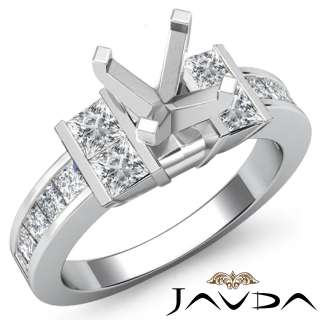 CT Princess Diamond Channel Engagement Ring Setting Platinum