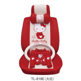 Hello Kitty Auto Car Seat Cover Cushion Set Red 19pc 24  